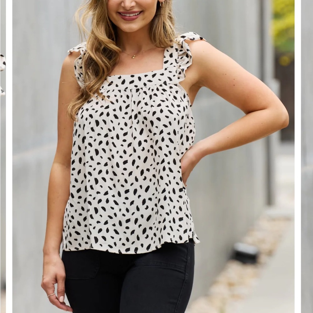 Be Stage Full Size Woven Top in Cream